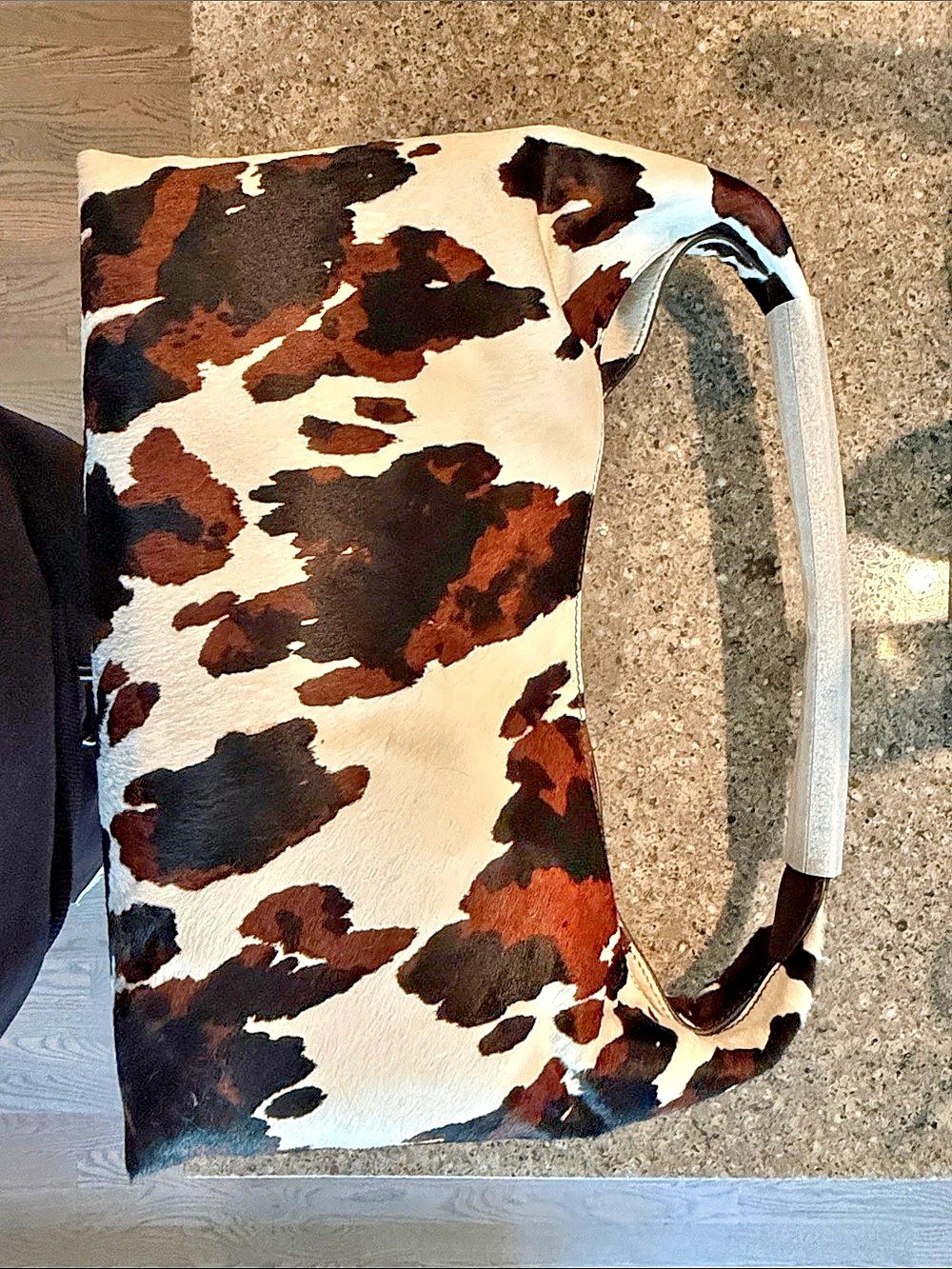 Madewell Mylie Shoulder Bag Brown & White Cow Print